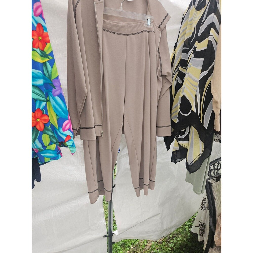 Women's Taupe 2 Piece Set with Jacket and Pants